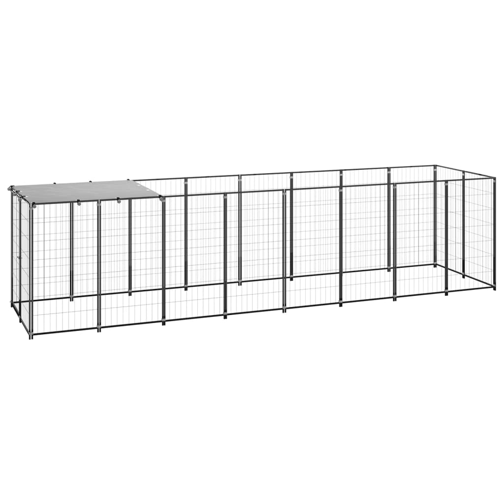 Hondenkennel 330X110X110 Cm Staal Zilverkleurig