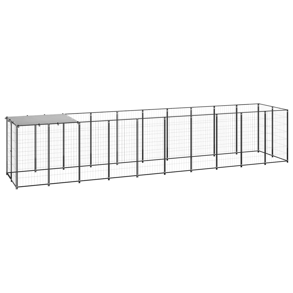 Hondenkennel 330X110X110 Cm Staal Zilverkleurig