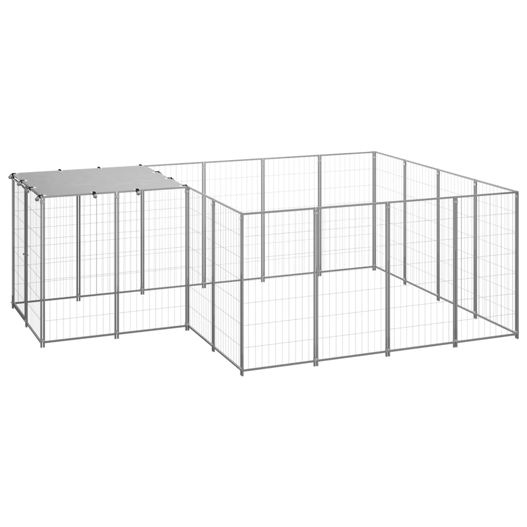 Hondenkennel 8,47 M² Staal Zilverkleurig