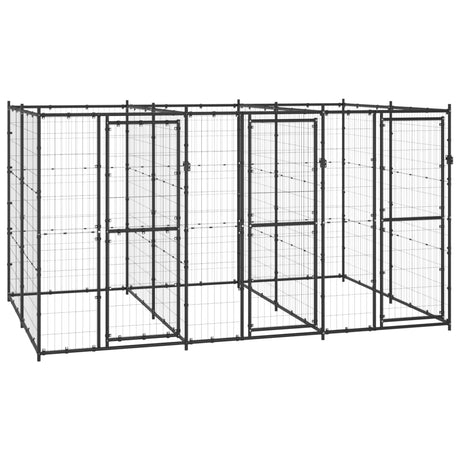 Hondenkennel Voor Buiten Met Dak 110X220X180 Cm Staal