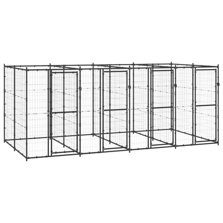 Hondenkennel Voor Buiten Met Dak 110X220X180 Cm Staal