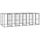 Hondenkennel Voor Buiten Met Dak 110X220X180 Cm Staal