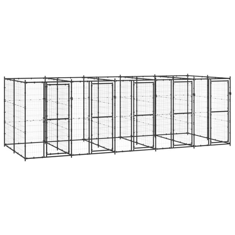 Hondenkennel Voor Buiten Met Dak 110X220X180 Cm Staal