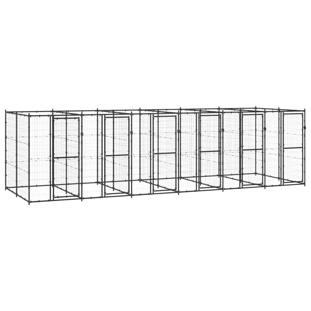 Hondenkennel Voor Buiten Met Dak 110X220X180 Cm Staal