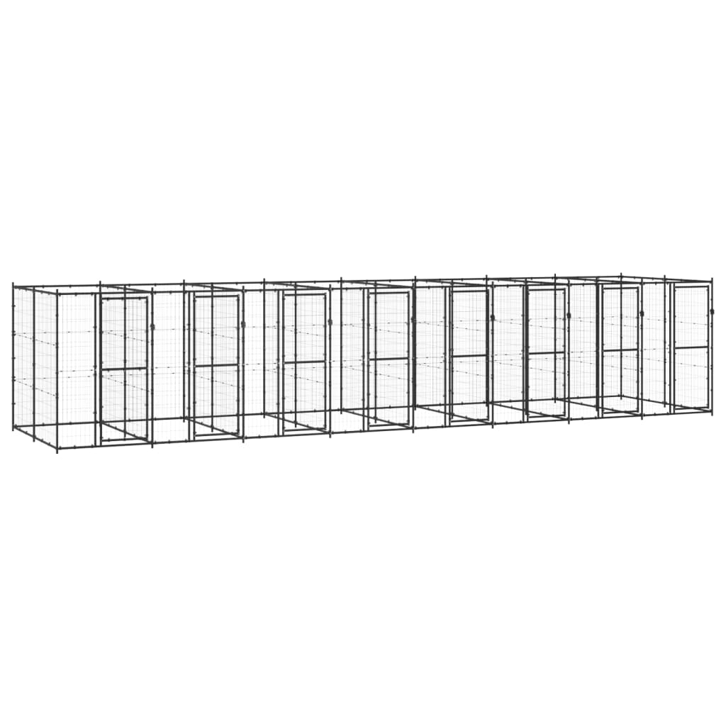 Hondenkennel Voor Buiten Met Dak 110X220X180 Cm Staal