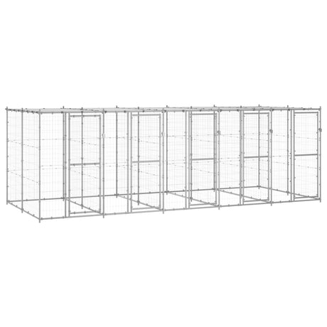 Hondenkennel Voor Buiten Met Dak 110X220X180 Cm Staal