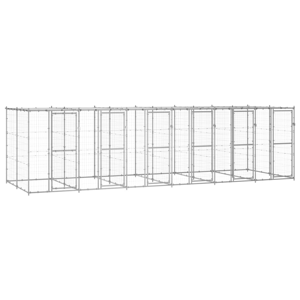 Hondenkennel Voor Buiten Met Dak 110X220X180 Cm Staal