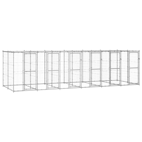 Hondenkennel Voor Buiten Met Dak 110X220X180 Cm Staal