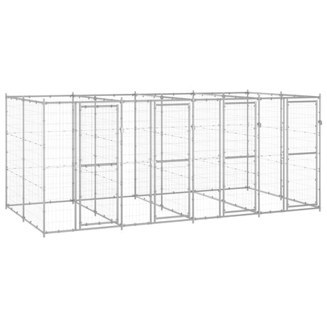 Hondenkennel Voor Buiten Met Dak 110X220X180 Cm Staal