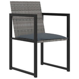 -Delige Tuinset Met Kussens Poly Rattan Grijs