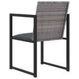 -Delige Tuinset Met Kussens Poly Rattan Grijs