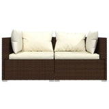 3-Delige Loungeset Met Kussens Poly Rattan