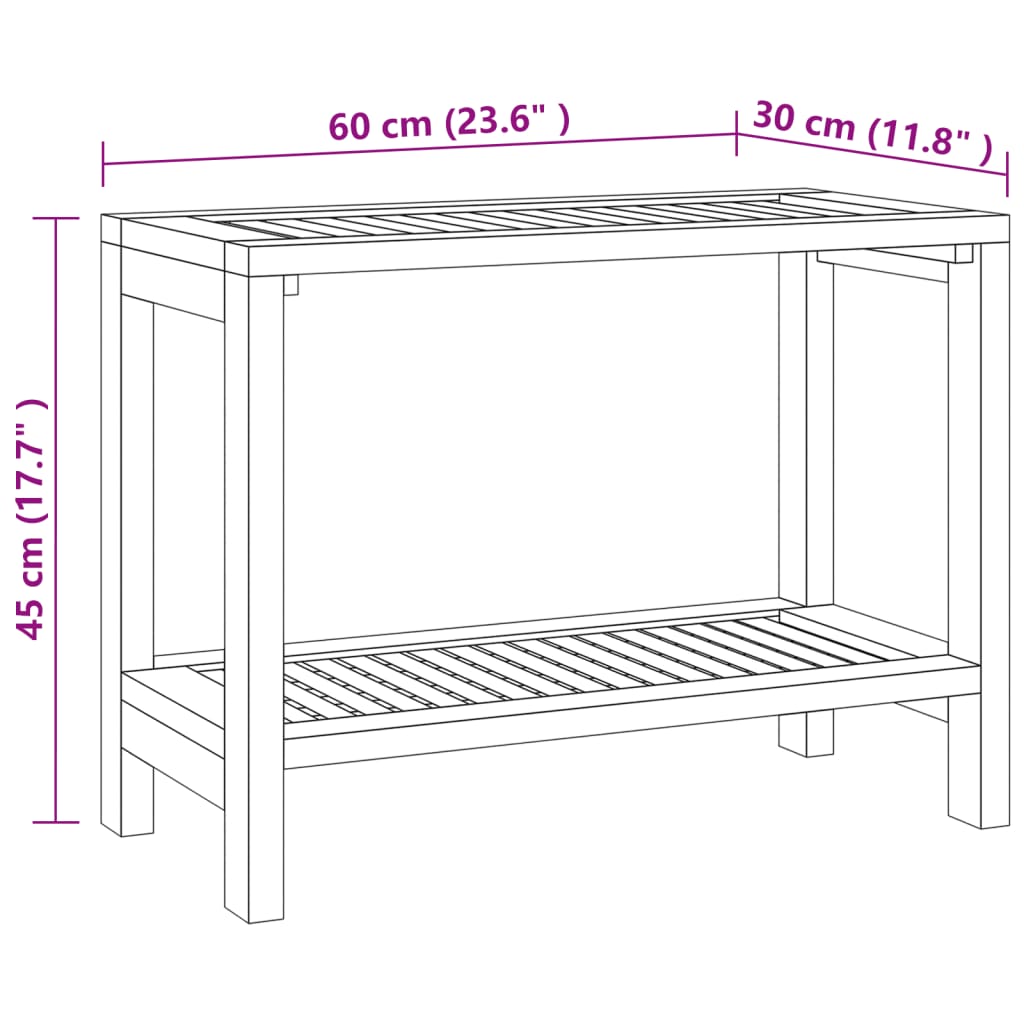 Badkamertafel 60X30X45 Cm Massief Teakhout