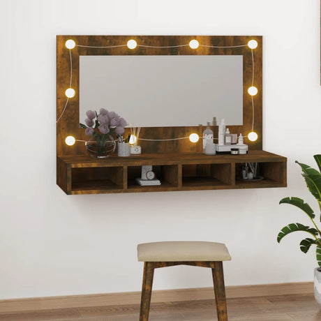 Spiegelkast Met Led-Verlichting 90X31,5X62 Cm Wit