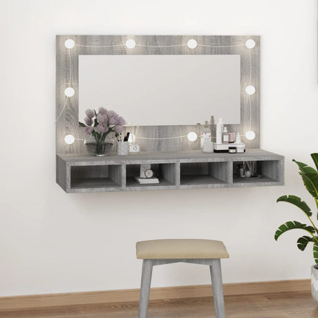 Spiegelkast Met Led-Verlichting 90X31,5X62 Cm Wit