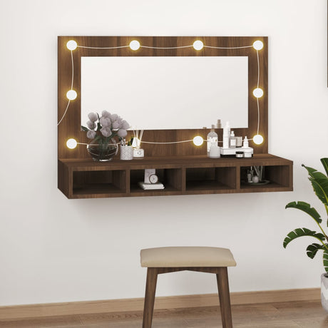 Spiegelkast Met Led-Verlichting 90X31,5X62 Cm Wit