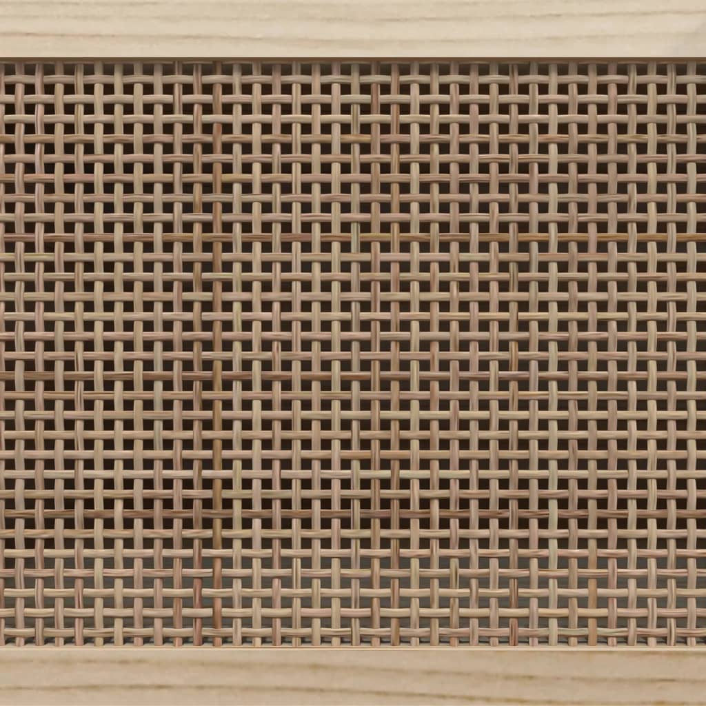 Tv-Meubel 80X30X40 Cm Massief Grenenhout En Rattan