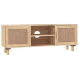 Tv-Meubel 05X30X40 Cm Massief Grenenhout En Rattan