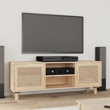 Tv-Meubel 05X30X40 Cm Massief Grenenhout En Rattan