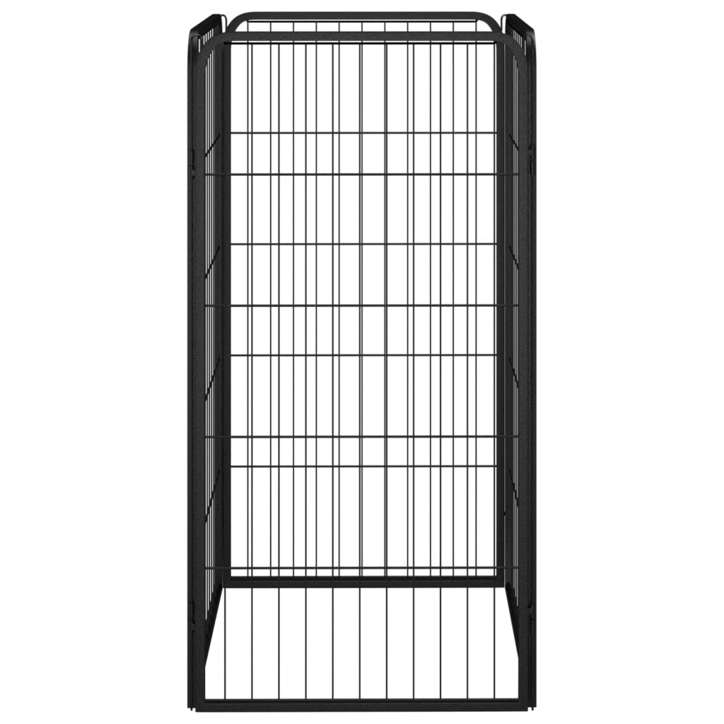 Hondenkennel 4 Panelen 50 X 100 Cm Gepoedercoat Staal Zwart