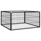 Hondenkennel 4 Panelen 100X50 Cm Gepoedercoat Staal Zwart