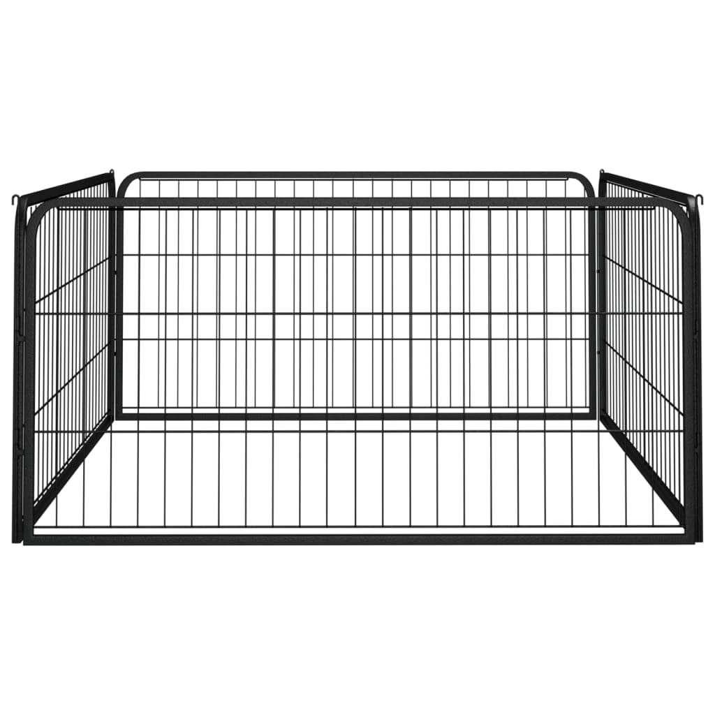 Hondenkennel 4 Panelen 100X50 Cm Gepoedercoat Staal Zwart