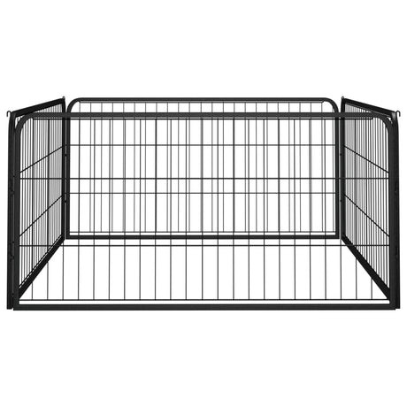 Hondenkennel 4 Panelen 100X50 Cm Gepoedercoat Staal Zwart