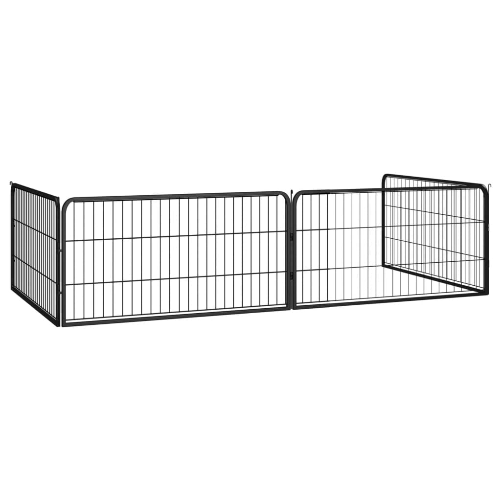 Hondenkennel 4 Panelen 100X50 Cm Gepoedercoat Staal Zwart