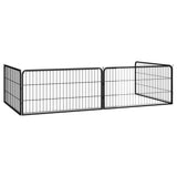 Hondenkennel 4 Panelen 100X50 Cm Gepoedercoat Staal Zwart