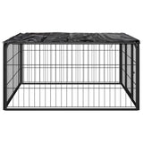 Hondenkennel 4 Panelen 100X50 Cm Gepoedercoat Staal Zwart