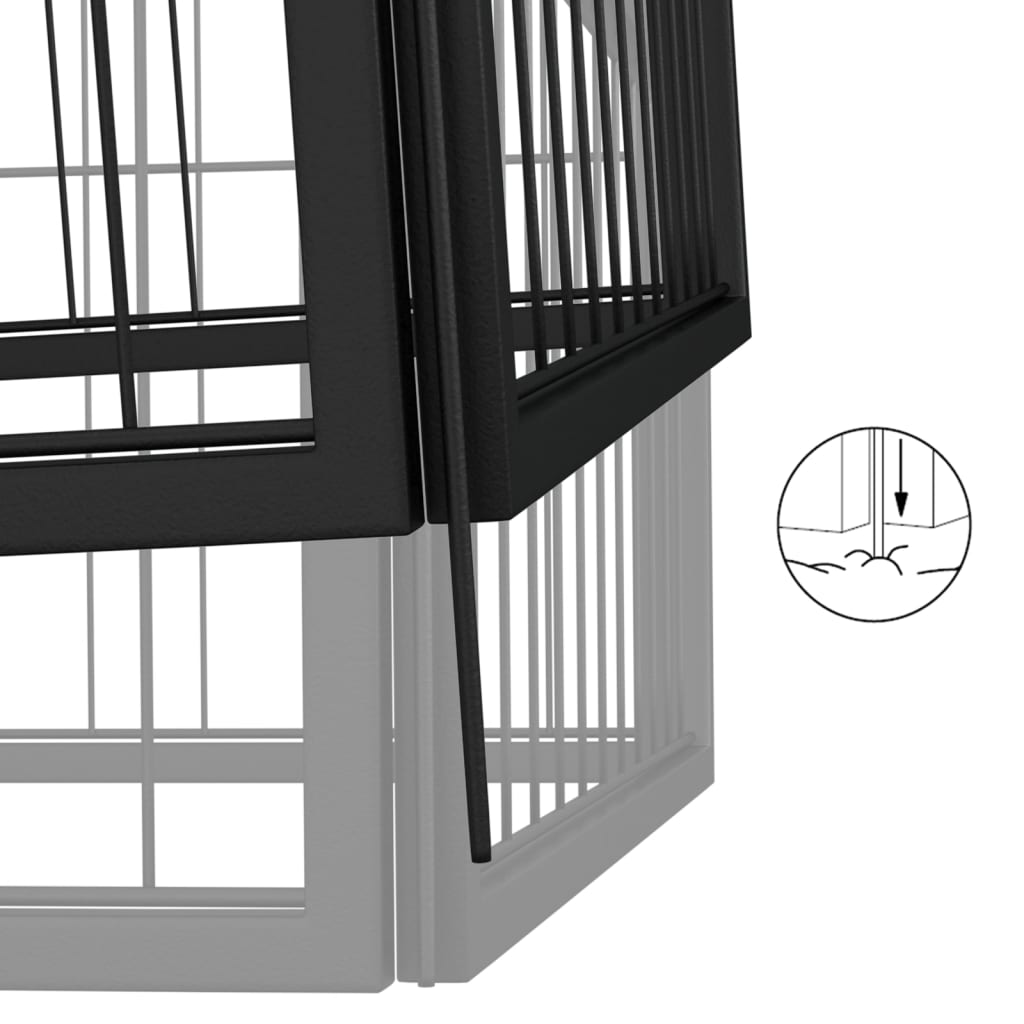 Hondenkennel 4 Panelen 100X50 Cm Gepoedercoat Staal Zwart