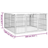 Hondenkennel 4 Panelen 100X50 Cm Gepoedercoat Staal Zwart