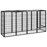 Hondenkennel 6 Panelen 50 X 100 Cm Gepoedercoat Staal Zwart