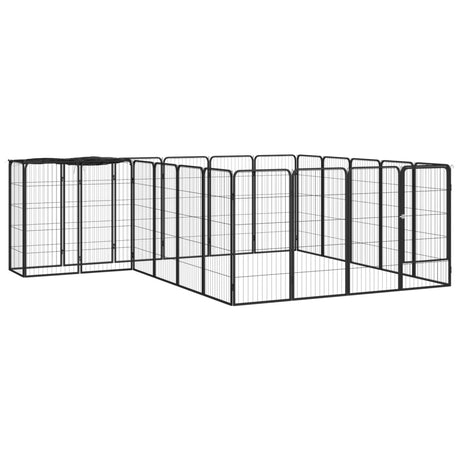 Hondenkennel 6 Panelen 50 X 100 Cm Gepoedercoat Staal Zwart