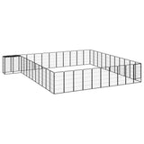 Hondenkennel 6 Panelen 50 X 100 Cm Gepoedercoat Staal Zwart