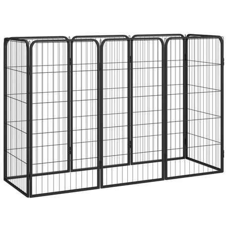 Hondenkennel 4 Panelen 50 X 100 Cm Gepoedercoat Staal Zwart