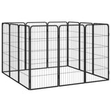 Hondenkennel 12 Panelen 50 X 100 Cm Gepoedercoat Staal Zwart