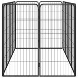 Hondenkennel 12 Panelen 50 X 100 Cm Gepoedercoat Staal Zwart