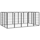 Hondenkennel 4 Panelen 50 X 100 Cm Gepoedercoat Staal Zwart