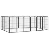 Hondenkennel 4 Panelen 50 X 100 Cm Gepoedercoat Staal Zwart