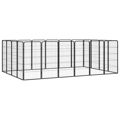 Hondenkennel 4 Panelen 50 X 100 Cm Gepoedercoat Staal Zwart