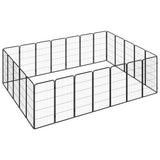 Hondenkennel 4 Panelen 50 X 100 Cm Gepoedercoat Staal Zwart