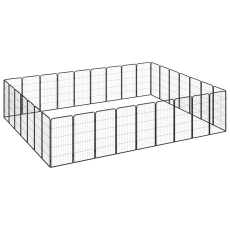 Hondenkennel 4 Panelen 50 X 100 Cm Gepoedercoat Staal Zwart