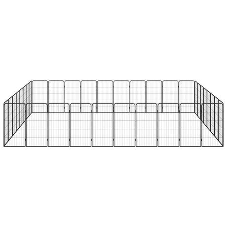 Hondenkennel 36 Panelen 50 X 100 Cm Gepoedercoat Staal Zwart