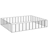 Hondenkennel 4 Panelen 50 X 100 Cm Gepoedercoat Staal Zwart