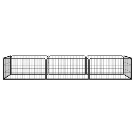 Hondenkennel 8 Panelen 100X50 Cm Gepoedercoat Staal Zwart