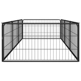 Hondenkennel 8 Panelen 100X50 Cm Gepoedercoat Staal Zwart