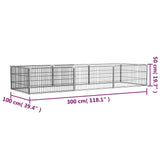 Hondenkennel 8 Panelen 100X50 Cm Gepoedercoat Staal Zwart