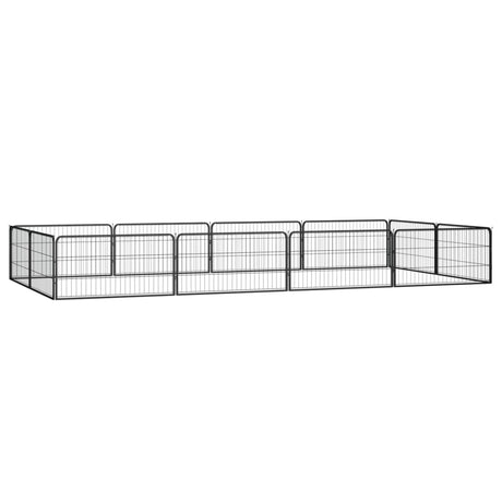 Hondenkennel 4 Panelen 100X50 Cm Gepoedercoat Staal Zwart