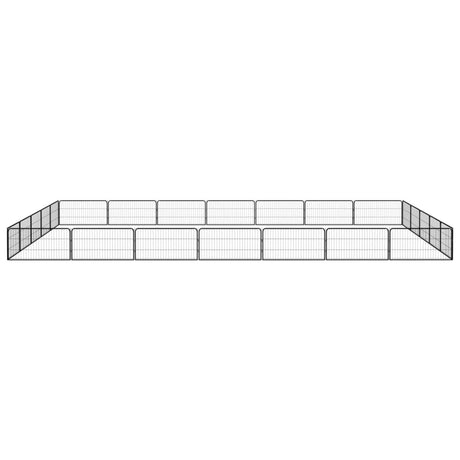 Hondenkennel 24 Panelen 100X50 Cm Gepoedercoat Staal Zwart